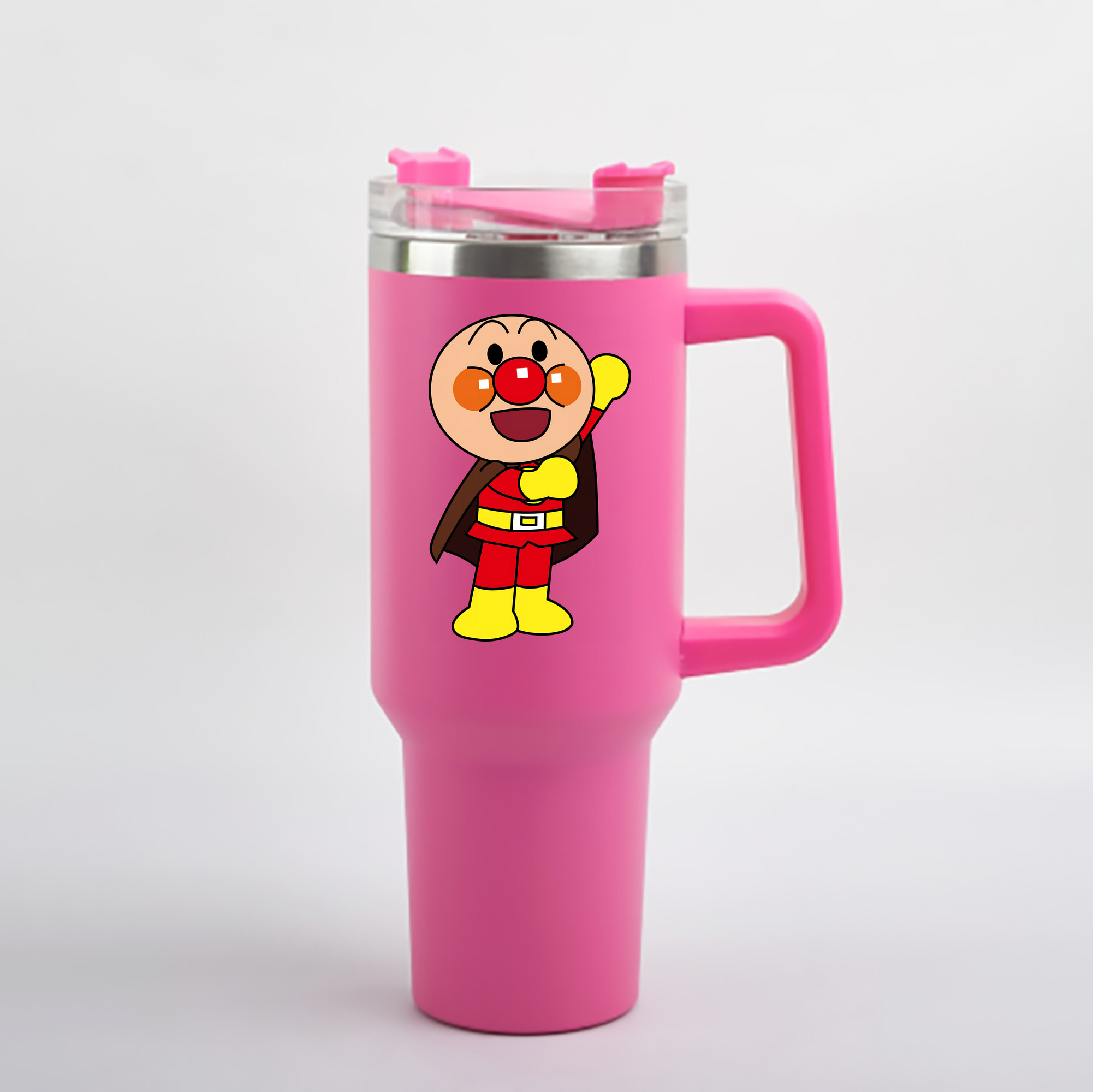 （画像用） アンパンマン Anpanman 1200mL車用タンブラー - クリスタルステッカー（プラスチックストロー付き）